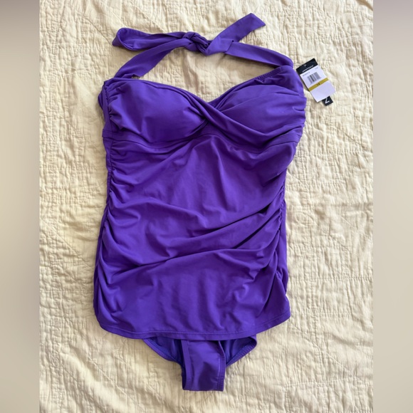 Jantzen Other - Jantzen Vibrant Purple Swimsuit Halter or Strapless Size 14 NWT